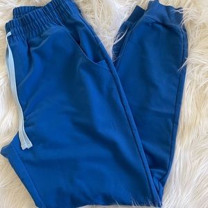 Figs scrubs set in royal blue